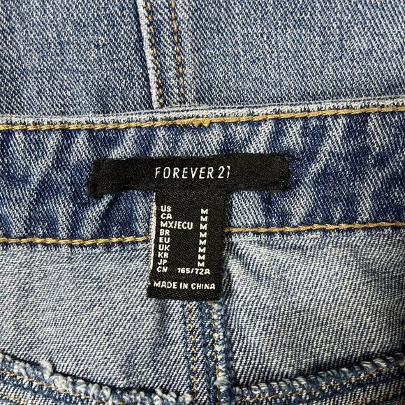 Forever 21 Denim Rainbow Mini‎ Skirt Womens M Button Fly Pride Hippie Festival - Picture 7 of 8